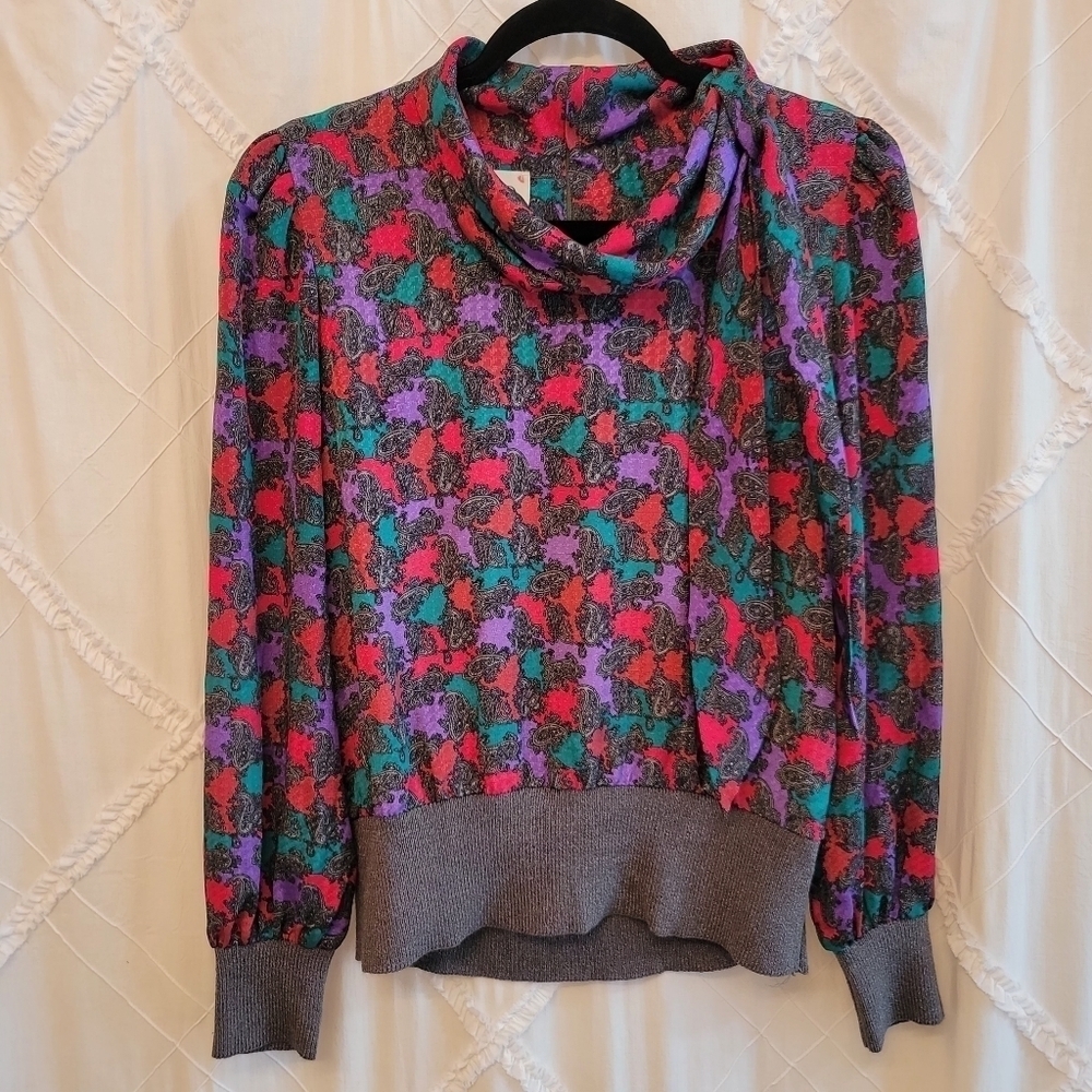 Vintage Piat LTD Silk Blouse Size 10 - Picture 1 of 9